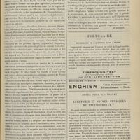 1099 - Page 1101 - Livres nouveaux. La neurasthénie, par M. Beni-Barde. [Dr Brochin] / Formulaire. Recherche de l'acétone dans l'urine / Notes pour l'internat. Symptômes et signes physiques du pneumothorax