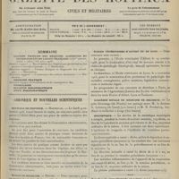 1103 - Page 1105 - Sommaire / Chronique et nouvelles scientifiques. Hôpitaux de Province / Écoles de médecine / Écoles vétérinaires d'Alfort et de Lyon / Académie royale de médecine de Belgique / Statistique