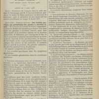 1105 - Page 1107 - Congrès français des médecins aliénistes & neurologistes de langue française. XVIIIe session (Dijon 3-8 août 1908). Séance du 3 août 1908. Après-midi : Premier rapport : Des troubles psychiques par perturbation des glandes à sécrétion interne. M. Laignel-Lavastine...