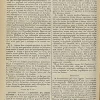 1110 - Page 1112 - Congrès français des médecins aliénistes & neurologistes de langue française. XVIIIe session (Dijon 3-8 août 1908). Séance du 4 août 1908. Deuxième rapport : Formes cliniques et diagnostic des névralgies. M. H. Verger... / Séance du 6 août. Troisième rapport : L'assistance des enfants anormaux. M. R. Charron...