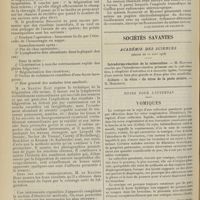 1124 - Page 1126 - Congrès de l'Association française pour l'avancement des sciences. Section d'électricité médicale. (Clermont-Ferrand, 2-8 août 1908) / Sociétés savantes. Académie des sciences. (Séance du 10 août 1908). Intradermo-réaction de la tuberculine. M. Mantoux / Notes pour l'internat. Vomiques