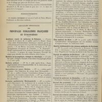 1164 - Page 1166 - Chronique et nouvelles scientifiques. Chemins de fer de Paris-Lyon-Méditerranée / Renseignements / Articles originaux des principales publications françaises et étrangères. Académie royale de médecine de Belgique / Bulletin de laryngologie, otologie et de rhinologie / Bulletin médical / Centralblatt fur innere Medizin / Deutsche medizinische Wochenschrift / Écho médical du Nord / Gazette hebdomadaire des sciences médicales de Bordeaux / Journal de médecine de Bordeaux / Journal de médecine de Bruxelles / Journal des praticiens / Journal des sciences médicales de Lille / Lyon médical. (Voir la suite, p. 1174)
