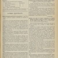 1183 - Page 1185 - Formulaire. Traitement de la sciatique / Livres nouveaux. Maladies des glandes salivaires et du pancréas, par Paul Carnot... [L. Gayard] / Traité pratique de thérapeutique infantile médico-chirurgicale, par P. Le Gendre et A. Broca. [L. Babonneix] / Relation des actes du lazaret temporaire de l'hôpital Galitzyn de Moscou pendant la guerre russo-japonaise [18 juin 1904-10 avril 1906], par le Docteur Derüginsky... [P. Viollet] / Musée ostéologique. Etude de la faune quaternaire. Ostéométrie des mammifères, par Edmond Hue... [A. Gaullieur L'Hardy]