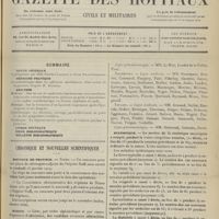 1199 - Page 1201 - Sommaire / Chronique et nouvelles scientifiques. Hôpitaux de Province / Marine / Statistique