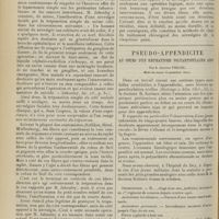 1262 - Page 1264 - Clinique chirurgicale. Le traitement des névralgies faciales par la trépanation de la zone sensitivo-motrice du côte opposé ; par M. André Chalier... / Pseudo-appendicite au cours d'un rhumatisme polyarticulaire aigu ; par le Docteur Tricot...