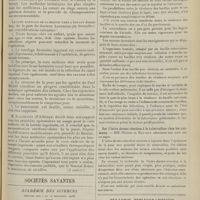 1303 - Page 1305 - IIe Congrès de la Société internationale de chirurgie. (Bruxelles, 21-26 septembre 1908). V. Hernies. (A suivre) / Sociétés savantes. Académie des sciences. (Séances des 7 et 14 septembre 1908). Virulence des bacilles dans ses rapports avec la marche de la tuberculose pulmonaire. MM. Rodet et Delanoë / Sur l'intra-dermo-réaction à la tuberculine chez les animaux. MM. Moussu et Mantoux / Bulletin bibliographique