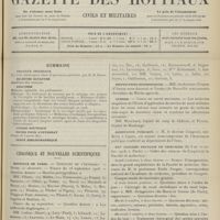 1331 - Page 1333 - Sommaire / Chronique et nouvelles scientifiques. Hôpitaux de Paris / Distinctions honorifiques / Guerre / Assistance publique / XXIe Congrès français de chirurgie (du 5 au 10 octobre 1908, à Paris)