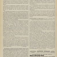 1338 - Page 1340 - Analyses. Thérapeutique. Traitement de la névralgie faciale par les injections profondes d'alcool. (Hugh. T. Patrick. Journ. amer. med. Assoc... Méthodes et techniques des injections profondes d'alcool dans la névralgie faciale, Ibid...). [F. Gardner] / Contribution à l'étude du thymol camphré comme agent de fonte des fongosités tuberculeuses. (P. Risacher. Th. de Paris...). [V. Gardette] / Livres nouveaux. Précis de matière médicale, par H. Causse. [L. Babonneix] / Artério-sclérose et athéromasie, par J. Teissier... [L. Gayard]