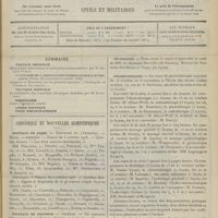 1353 - Page 1357 - Sommaire / Chronique et nouvelles scientifiques. Hôpitaux de Paris / Hôpitaux de Province / Nécrologie / Physiothérapie