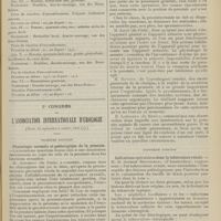 1393 - Page 1397 - De l'importance du caractère hypominéral de l'eau d'usage interne ; par le Docteur H. Voisin... / Ier Congrès de l'association internationale d'urologie. (Paris, 30 septembre-3 octobre 1908). Troisième question. Physiologie normale et pathologique de la prostate. M. Albarran... / Quatrième question. Indications opératoires dans la tuberculose rénale. M. le Docteur Brongersma...