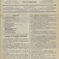 1401 - Page 1405 - Sommaire / Chronique et nouvelles scientifiques. Hôpitaux de Paris / Concours pour la nomination à l'emploi d'inspecteur départemental de la santé et de l'hygiène publiques en Seine-Inférieure / La fièvre jaune à Saint-Nazaire / Société de secours aux blessés militaires / Nécrologie