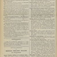 1402 - Page 1406 - Chronique et nouvelles scientifiques. Radiologie médicale / Conférence privée d'internat / Cours pratiques des affections chirurgicales du nez, oreilles, larynx, et broncho-oesophagoscopie / Renseignements / Articles originaux des principales publications françaises et étrangères. Annales d'hygiène publique et de médecine légale / Annales médico-psychologiques / Archives d'électricité médicale expérimentales et cliniques / Archives de médecine des enfants / Archives générales de chirurgie / Archives des maladies de l'appareil digestif et de la nutrition / Bulletin général de thérapeutique / Bulletin médical / Centralblatt fur innere Medizin / Deutsche medizinische Wochenschrift / Écho médical du Nord / Pester medizinisch = chirurgische Presse