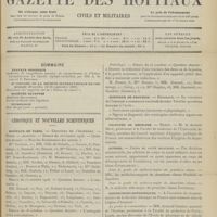1425 - Page 1429 - Sommaire / Chronique et nouvelles scientifiques. Hôpitaux de Paris / Hôpitaux de Province / Facultés de médecine / Guerre / Distinctions honorifiques