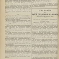 1428 - Page 1432 - Syndrome de coagulation massive de xanthochromie et d'hématolymphocytose du liquide céphalo-rachidien ; par MM. J.-A. Sicard... et P. Descomps... / IIe Congrès de la Société internationale de chirurgie. (Bruxelles, 21-26 septembre 1908). Compte rendu analytique des discussions. Nature du cancer. I. Traitement du cancer des lèvres. M. Ribeira Y Sans...