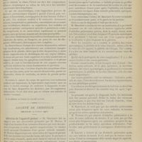 1441 - Page 1445 - Sociétés savantes. Académie de médecine. (Séance du 20 octobre 1908). Cancer primitif du corps du pancréas. M. Chauffard / Société de chirurgie. (Séance du 14 octobre 1908). Affection de l'appareil génital. M. Hartmann, sur une observation prédentée par M. Marion / Embolies pulmonaires post-opératoires. M. Mauclaire
