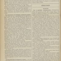 1442 - Page 1446 - Sociétés savantes. Société de chirurgie. (Séance du 14 octobre 1908). Embolies pulmonaires post-opératoires. M. Mauclaire / Des inconvénients de l'alitement prolongé des malades. M. Picqué / La fulguration dans le traitement du cancer. M. Juge... / Drain armé. M. Ricard / Société de biologie. (Séance du 17 octobre 1908) / Analyses. Médecine. Sur la septicémie méningococcique. (Liebermeister. Munch. med. Wochens...). [A. Lemierre] / Le traitement de la leucémie par le mélange de toxines de Coley. (Ralph. C. Larrabee. The Boston med. and surg. Journ...). [M. Lance]