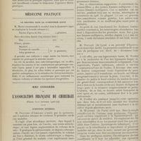 1466 - Page 1470 - Le diagnostic de l'artério-sclérose ; par M. O. Josué... / Médecine pratique. Le menthol dans la dysenterie aiguë / XXIe Congrès de l'Association française de chirurgie. [Paris, 5-10 octobre 1908]. Questions diverses