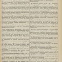 1469 - Page 1473 - Sociétés savantes. Société de biologie. (Séance du 23 octobre 1908). Action du méningocoque et des bactéries similaires sur les milieux sucrés au neutralroth. MM. Dopter et Koch / Action de la gélatine sur les globulins. MM. Achard et Aynaud / L'acétylanilarsinate de sodium dans la syphilis. M. P. Salmon / Les échanges nutritifs chez un obèse soumis au traitement thyroïdien. MM. Labbé et L. Furet / Etude du liquide céphalo-rachidien dans un cas mortel de méningite syphilitique aiguë. MM. Schneider et Spick / La stérilisation électrique de l'air. M. A. Sartory / Hémostase opératoire sans ligatures. M. Chaput / Un procédé économique d'hémoculture. M. Lafforgue