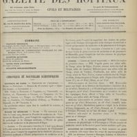 1473 - Page 1477 - Sommaire / Chronique et nouvelles scientifiques. Hôpitaux de Paris / Écoles de médecine / Guerre / Marine / Ministère de l'intérieur / Distinctions honorifiques