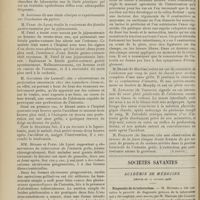 1480 - Page 1484 - XXIe Congrès de l'Association française de chirurgie. [Paris, 5-10 octobre 1908). Questions diverses. (A suivre) / Sociétés savantes. Académie de médecine. (Séance du 27 octobre 1908). Diagnostic de la tuberculose. M. Hutinel