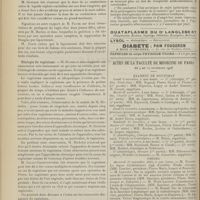 1494 - Page 1498 - Sociétés savantes. Société de chirurgie. (Séance du 28 octobre 1908). Diverses observations chirurgicales. M. Faure, observations adressées par M. Lop... / Etiologie du vaginisme. M. Richelot / Présentations / Formulaire. Traitement de la goutte atonique / Actes de la Faculté de médecine de Paris du 9 au 14 novembre 1908. Examens de doctorat / Thèses