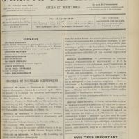 1509 - Page 1513 - Sommaire / Chronique et nouvelles scientifiques. Hôpitaux de Paris / Hôpitaux de Province / Facultés de médecine / École supérieure de pharmacie de Paris / Hôpital Lariboisière / Hôpital Saint-Antoine