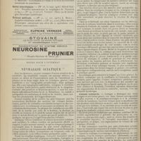 1518 - Page 1522 - Articles originaux des principales publications françaises et étrangères. Revue de médecine / Revue neurologique / Tribune médicale / Notes pour l'internat. Névralgie sciatique. (A suivre)