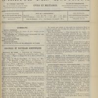 1521 - Page 1525 - Sommaire / Chronique et nouvelles scientifiques. Hôpitaux de Paris / Écoles de médecine / Médecins sanitaires maritimes / Comité médical des Bouches-du-Rhône / Hôpital Tenon / Enseignement médical complémentaire / Conférence privée d'internat