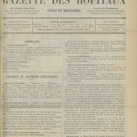 1533 - Page 1537 - Sommaire / Chronique et nouvelles scientifiques. Hôpitaux de Paris / Hôpitaux de Province / Hospice civil d'Alger Mustapha / Écoles de médecine / Distinctions honorifiques / Ministère de l'intérieur / Association des journalistes médicaux français / Nécrologie / Renseignements