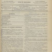 1545 - Page 1549 - Sommaire / Chronique et nouvelles scientifiques. Hôpitaux de Paris / Facultés de médecine / Marine / Distinctions honorifiques / Ministère de l'intérieur / Le choléra