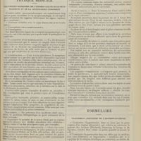 1553 - Page 1557 - Sociétés savantes. Société de biologie. (Séance du 7 novembre 1908). Action du suc pancréatique sur les éthers. MM. Morel et Terroine / Pratique médicale. Traitement rationnel de l'entéro-colite muco-membraneuse et de la constipation chronique / Formulaire. Traitement préventif de l'artério-sclérose