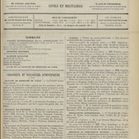 1569 - Page 1573 - Sommaire / Chronique et nouvelles scientifiques. Faculté de médecine de Paris / Hôpitaux de Province / Guerre / Marine / Distinctions honorifiques / Médaille au Professeur Hutinel / Nécrologie