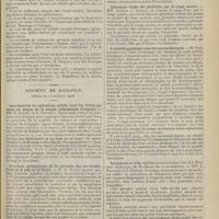 1577 - Page 1581 - Sociétés savantes. Société de chirurgie. (Séance du 11 novembre 1908). Résection complète de l'ethmoïde pour une tumeur maligne des fosses nasales avec compression des nerfs optiques. Guérison avec retour de la vue. M. Chaput / Société de biologie. (Séance du 14 novembre 1908). Imprégnation du spirochaete pallida dans les frottis sur lames au moyen de la Largin (albuminate d'argent). MM. P. Ravaut et A. Ponselle / Structure métatypique de la corticale des surrénales. Unité de la cellule corticale. M. A. Sézary / De l'existence en France, à l'état endémique, d'une entérite à anguillule intestinale. MM. Weinberg, Léger et Romanovitch / L'échinococcose primitive expérimentale du lapin. M. Dévé / Coloration vitale des globulins par le rouge neutre. MM. Achard et Aynaud / L'activité psychique chez les neurasthéniques. M. René Laufer / Spirochètes et irido-cyclite (communication faite à la Réunion biologique de Bordeaux du 10 novembre). MM. J. Sabrazès et R. Dupérié