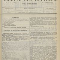 1581 - Page 1585 - Sommaire / Chronique et nouvelles scientifiques. Hôpitaux de Paris / Faculté de médecine de Paris / Écoles de médecine / Société de psychiatrie de Paris / Nécrologie / Hôpital Tenon / Renseignements