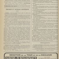 1614 - Page 1618 - Actes de la Faculté de médecine de Paris du 30 novembre au 5 décembre 1908. Thèses / Chronique et nouvelles scientifiques (suite). Guerre / L'interdiction de l'absinthe / Amphithéâtre d'anatomie des hôpitaux / Association d'enseignement médical des hôpitaux de Paris / Nécrologie / Renseignements