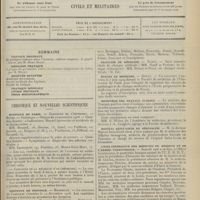 1641 - Page 1645 - Sommaire / Chronique et nouvelles scientifiques. Hôpitaux de Paris / Hôpitaux de Province / Facultés de médecine / Écoles de médecine / Ministère des travaux publics / Hôpital Saint-Louis de Jérusalem / Union fédérative des médecins de réserve et de l'armée territoriale. (Voir la suite des nouvelles, p. 1653)