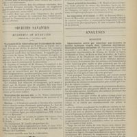 1659 - Page 1663 - Médecine pratique. Le signe de l'humérale chez les athéromateux ; par le Docteur Jean Combes... / Sociétés savantes. Académie de médecine. (Séance du 1er décembre 1908). Traitement de la tuberculose par le cinnamate de soude. M. Reynier / Respiration des nouveau nés. M. Weiss / Election / Société de médecine de Paris. (Séance du 28 novembre 1908). Sur un cas de laryngotomie inter-crico-thyroïdienne. M. L. G. Richelot / Cancer primitif des bronches. M. Maurice Letulle / La fulguration et le cancer. MM. de Keating-Hart e Juge... / Analyses. Médecine. Immunisation active par injections sous-cutanées de bacilles typhiques vivants dans l'infection éberthienne. Résultats pratiques utilisables. (B. Pescarolo et Quadrone. Centralbl. f. Inn. Med...). [A. Lemierre]