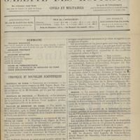1677 - Page 1681 - Sommaire / Chronique et nouvelles scientifiques. Hôpitaux de Paris / Hôpitaux de Province / Faculté de médecine de Paris / L'enseignement de l'anatomie à la Faculté de médecine de Paris / Distinctions honorifiques / Marine / Statistique / Nécrologie / Hôpital Laennec. (Voir la suite des nouvelles, p. 1690)