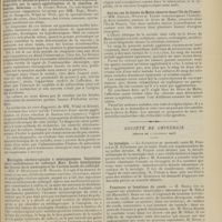 1683 - Page 1687 - Sociétés savantes, Société médicale des hôpitaux. (Séance du 4 décembre 1908). Syndromes bulbaires multiples chez un même sujet. MM. Louis Rénon et R. Monier-Vinard / Sporotrichose du tibia ayant simulé une ostéomyélite chronique et nécessité quatre interventions chirurgicales. Diagnostic par la sporo-agglutination et la réaction de fixation. Guérison. M. Josset-Moure / Méningite cérébro-spinale à méningocoques. Injections intra-rachidiennes de collargol. Mort. Etude histologique des lésions de la méningite et de l'action locale du collargol. MM. P. Ménétrier et R. Mallet / Sur un cas de fièvre de Malte observé dans l'Ile de France. MM. Danlos, Wurtz et Tanon / Société de chirurgie. (Séance du 2 décembre 1908). La tarsalgie. M. Poncet et M. Kirmisson / Fractures et luxations du coude. M. Broca, sur plusieurs observations adressées par M. Silhol...
