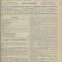 1689 - Page 1693 - Sommaire / Chronique et nouvelles scientifiques. Hôpitaux de Paris / Académie de médecine / Académie des sciences