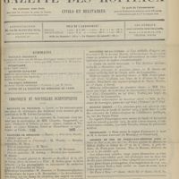1713 - Page 1717 - Sommaire / Chronique et nouvelles scientifiques. Hôpitaux de Province / Facultés de médecine / Ministère de la guerre / Hospice Brézin / Nécrologie / Chemins de fer de Paris-Lyon-Méditerranée / Renseignements