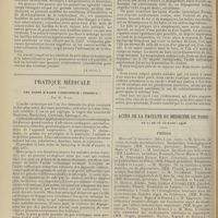 1722 - Page 1726 - Sociétés savantes. Société de biologie. (Séance du 12 décembre 1908). Recherches du bacille de Koch dans les poussières des salles de tuberculeux. MM. Le Noir et Jean Camus / Virulence des crachats tuberculeux mélangés à des poussières. MM. Le Noir et Jean Camus. (A suivre) / Pratique médicale. Les bains d'acide carbonique « Formica » ; par M. Suzor / Actes de la Faculté de médecine de Paris du 21 au 26 décembre 1908. Thèses