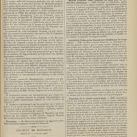 1757 - Page 1761 - Sociétés savantes. Société de chirurgie. (Séance du 16 décembre 1908). Traitement de la leucoplastie linguale. M. Morestin / Hémostase. M. Monprofit / Société de biologie. (Séance du 19 décembre 1908). Sur la glycémie expérimentale. MM. A. Gilbert et A. Baudouin / Moyens d'obtenir, chez l'homme, du sang pour les recherches chimiques. MM. Gilbert et Baudouin / Activité de l'absorption leucocytaire étudiée par le rouge neutre. MM. Achard et Louis Ramond / Digestion de la viande chez le lapin. MM. Garnier et Simon / Considérations sur la résistance globulaire. M. E. Feuillée