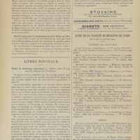 0014 - Page 8 - Sociétés savantes. Académie de médecine. (Séance du 29 décembre 1908). Signe de la toux et de la voix lointaine. M. Martin du Magny / Rectification pour le programme du prix Orfila en 1910 / Livres nouveaux. Traité de technique opératoire..., par Ch. Monod et J. Vanverts. [L. Gayard] / Actes de la Faculté de médecine de Paris du 11 au 16 janvier 1909. Examens de doctorat / Thèses