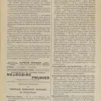 0027 - Page 21 - Nécrologie. René Blanche ; par M. L. Lereboullet / Articles originaux des principales publications françaises et étrangères. Medizinische Blaetter / Münchener medizinische Wochenschrift / Pester medizinisch-chirurgische Presse / Revue hebdomadaire de laryngologie, d'otologie et de rhinologie / Revue médicale de l'Est / Revue neurologique
