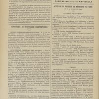 0040 - Page 34 - Chirurgie expérimentale. La transplantation des membres ; d'après le Docteur Alexis Carrel... / Chronique et nouvelles scientifiques (Suite). Clinique ophtalmologique / Amphithéâtre d'anatomie des hôpitaux / École de psychologie / Actes de la Faculté de médecine de Paris du 18 au 23 janvier 1909. Examens de doctorat / Thèses