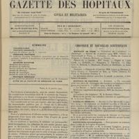 0079 - Page 73 - Sommaire / Paris, le 18 janvier 1909 / Chronique et nouvelles scientifiques. Hôpitaux de Paris / Hôpitaux de Province / Écoles de médecine / Distinctions honorifiques. (Voir la suite des Nouvelles, p. 82)