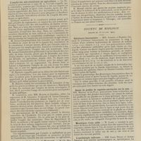 0097 - Page 91 - Sociétés savantes. Académie de médecine. (Séance du 19 janvier 1909). L'emploi des sels arsenicaux en agriculture. M. A. Gautier / Le sérum antituberculeux de Marmorek. M. Ch. Monod / Société de biologie. (Séance du 16 janvier 1909). Résistance leucocytaire. MM. Achard et Ramond / Essais de greffes de capsules surrénales sur la rate. MM. Moussu et Le Play / Moustique d'eau salée. M. Clerc / L'opothérapie indirecte. MM. Louis Rénon et Arthur Delille