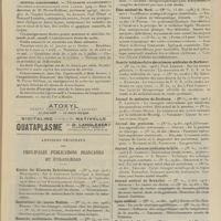 0111 - Page 105 - Chronique et nouvelles scientifiques (suite). Association d'enseignement médical des hôpitaux de Paris / Hôpital Lariboisière / Articles originaux des principales publications françaises et étrangères. Blaetter für Klinische Hydrotherapie / Centralblatt für innere Medizin / Deutsche medizinische Wochenschrift / Écho médical du Nord / Gazette hebdomadaire des sciences médicales de Bordeaux / Journal de médecine de Bordeaux / Journal des praticiens / Journal des sciences médicales de Lille / Journal médical de Bruxelles / Lyon médical / Medizinische Blaetter / Münchener medizinische Wochenschrift