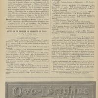 0112 - Page 106 - Articles originaux des principales publications françaises et étrangères. Münchener medizinische Wochenschrift / Pester medizinisch-chirurgische Presse / Actes de la Faculté de médecine de Paris du 1er au 6 février 1909. Examens de doctorat / Thèses